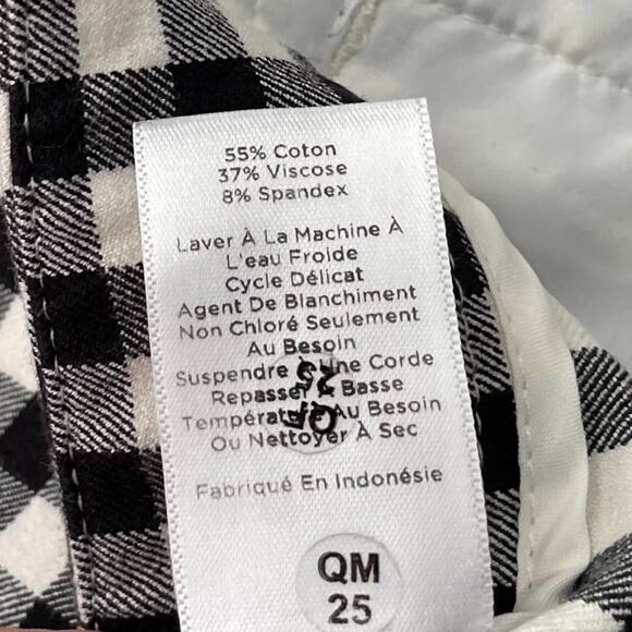 Talbots Chatham Ankle Pants Size 12 Petite Black White Gingham Preppy Pin Up - Picture 9 of 14